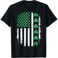US American flag with shamrocks for St Patricks day T-Shirt