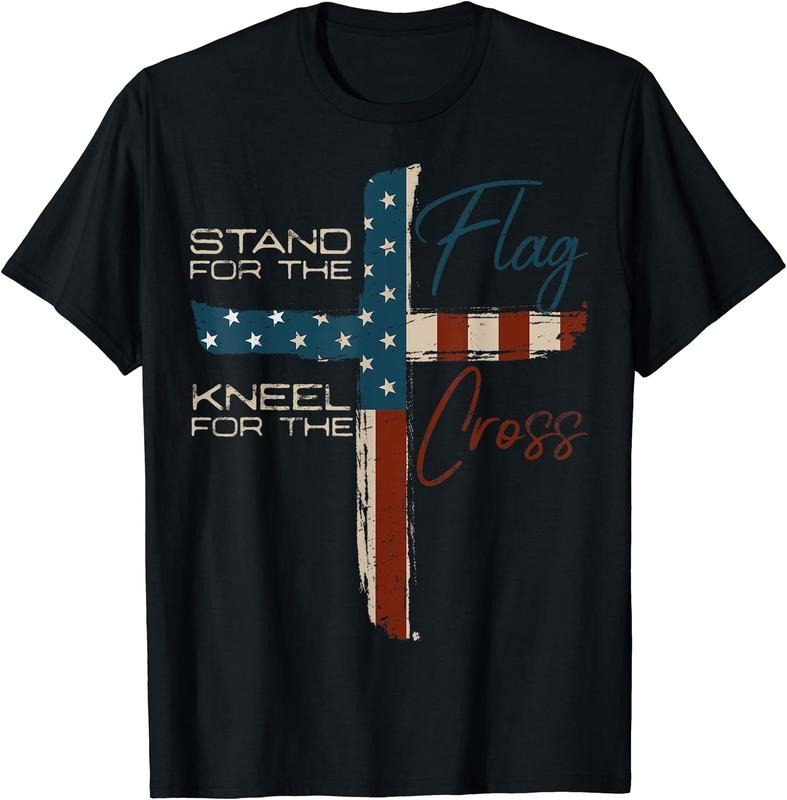 USA Flag Religious Quote 4th of July Christian Faith T-Shirt | Unisex Cotton Tee Gift, Crewneck, Short Sleeve