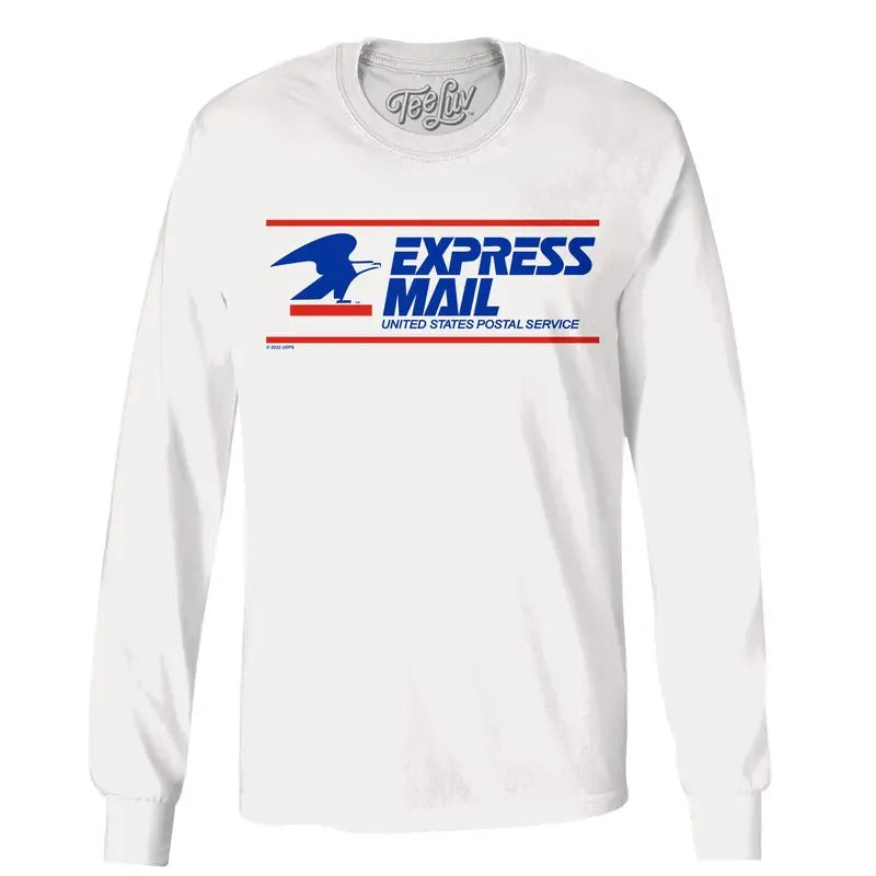 USPS Express Mail Long Sleeve T-Shirt - White