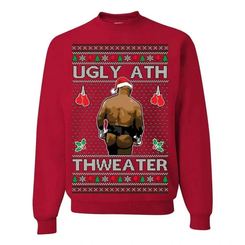 Ugly Ath Sweater Merry ,Butt Viral Ugly Boxing Fight Meme Men Women Funny Ugly Christmas Sweater Ugly Christmas