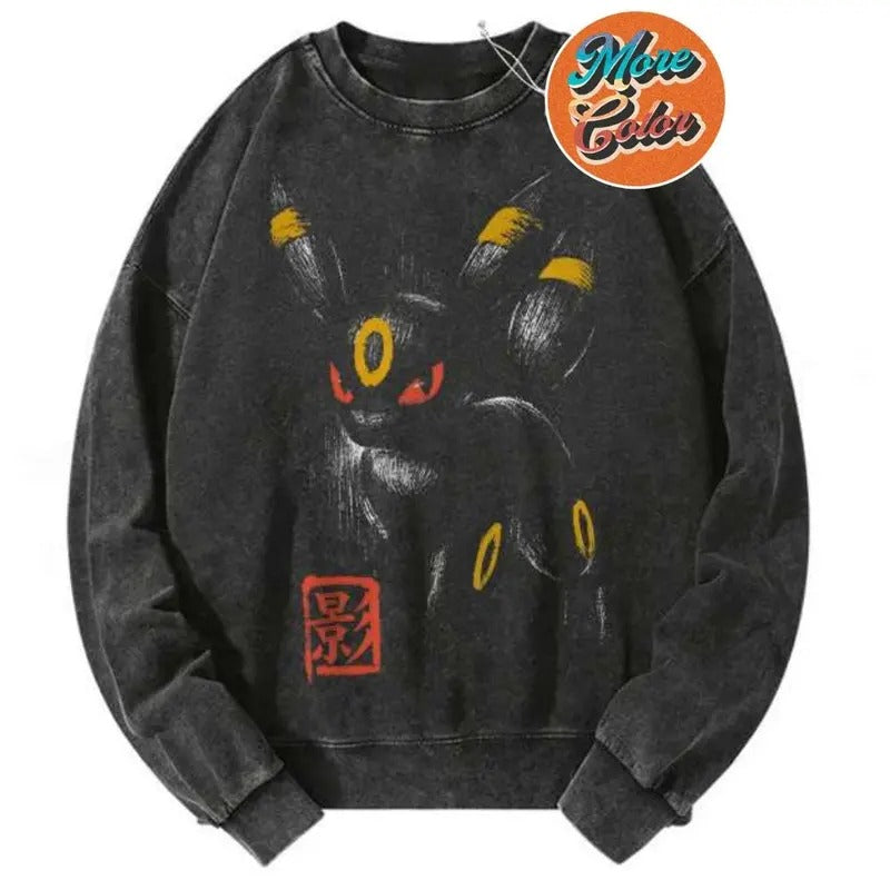 Umbreon Pokemon PKM Anime Vintage Shirts, Cotton Unisex Sweatshirt, Crew Neck, Size S- 3XL, Menswear Top, Womenswear Top Underwear Streetwear