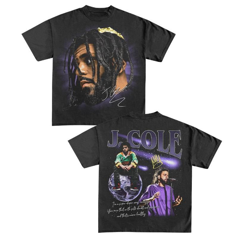 VINTAGE TEE | J. COLE TEE Double Sided, Graphic Tee Shirt, Fans Gift For Men And Women T-Shirt