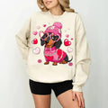 Valentine Dachshund Dog Tshirt Sweatshirt Hoodie, Sausage Dog Shirt, Valentine's Day, Love Themed Weiner Dog, Unisex Sweater Pullover Tee