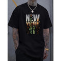 Vibrant New York Print Tee Shirt - Soft, Breathable, Short Sleeve T-Shirt for Men - Perfect Casual Summer Wear with Relaxed Fit Made in USA