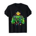 Video Game Controller Christmas Tree Light Game T-shirt-  100% Cotton made in usa