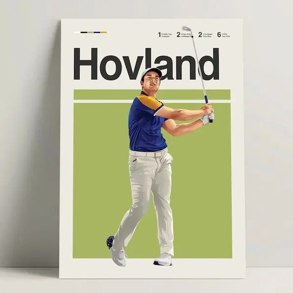 Viktor Hovland Poster, Golf Poster, Modern Golf Print, Hovland Minimalist Golf Wall Art for Office, Golf Bedroom Decor,...