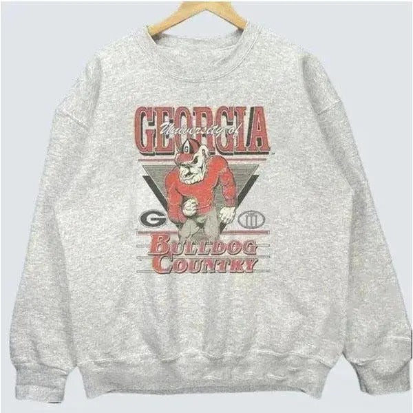 Vintage 90s University of Georgia Bulldogs Football Sweatshirt NCAA Bulldogs Crewneck Gift Fans T-Shirts, Hoodie