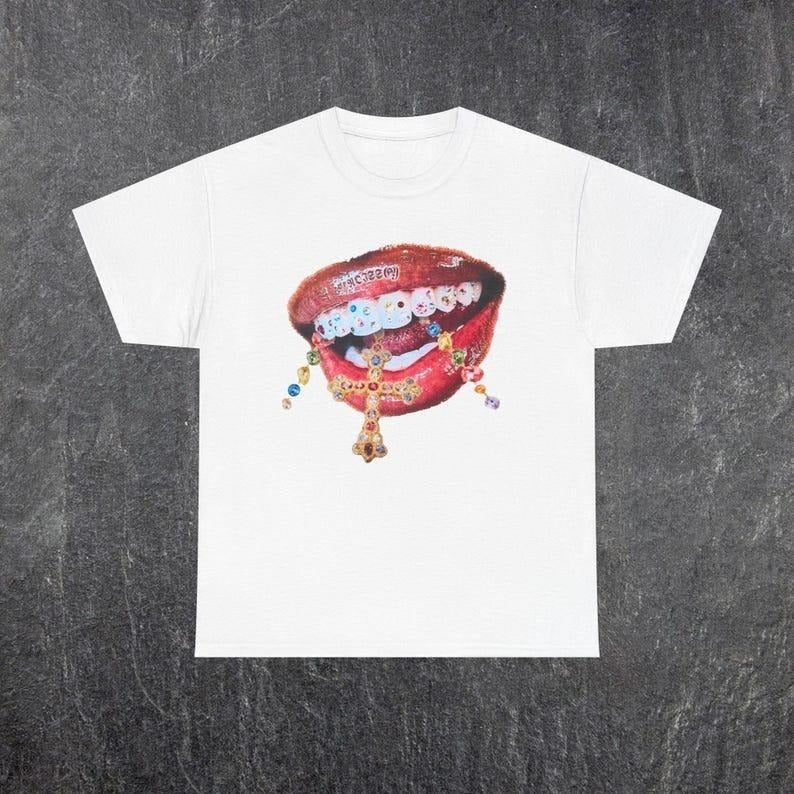 Vintage Diamond Teeth Cross Tee Medium Rare Cotton Menswear