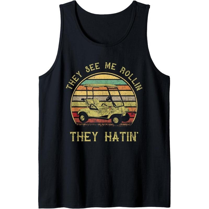 Vintage Golf cart shirt Funny They see me rolling golf cart Tank Top Made in USA Hoodie, Sweatshirt | GrindPrints.com