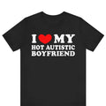 Vintage I Love My Hot Autistic Boyfriend Shirt I Heart My Hot Autistic Boyfriend Shirt I Love Autism Awareness Autistm Friend Autism Awareness
