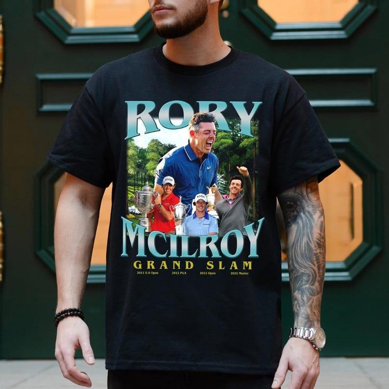 Vintage Rory Mcilroy Masters Tournament Golf 2025 Shirt, Augusta National Champions Tee Hoodie, Sweatshirt | GrindPrints.com