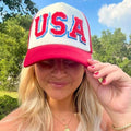 Vintage USA Lettered Snapback Trucker Hat