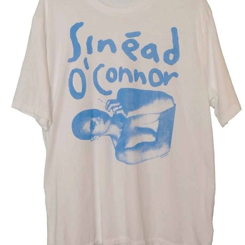 Vtg Sinead O Connor Smoking White T-shirt Short Sleeve All Sizes