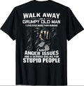 Walk Away I Am A Grumpy Old Man I Love Dogs More Than Humans T-Shirt Menswear Top Jujutsu Kaisen Underwear Tshirt