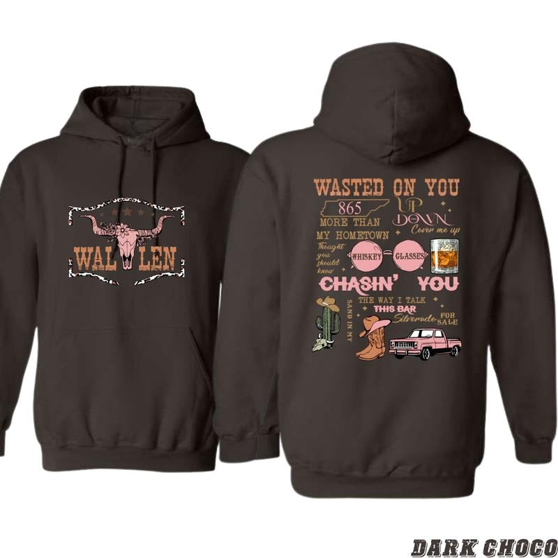Wallen Song Collage Design - Casual Wear Hoodie - Country Music Inspired Menswear Sweaters