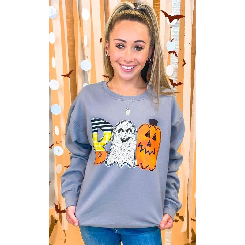 Watercolor Boo Graphic Sweatshirt