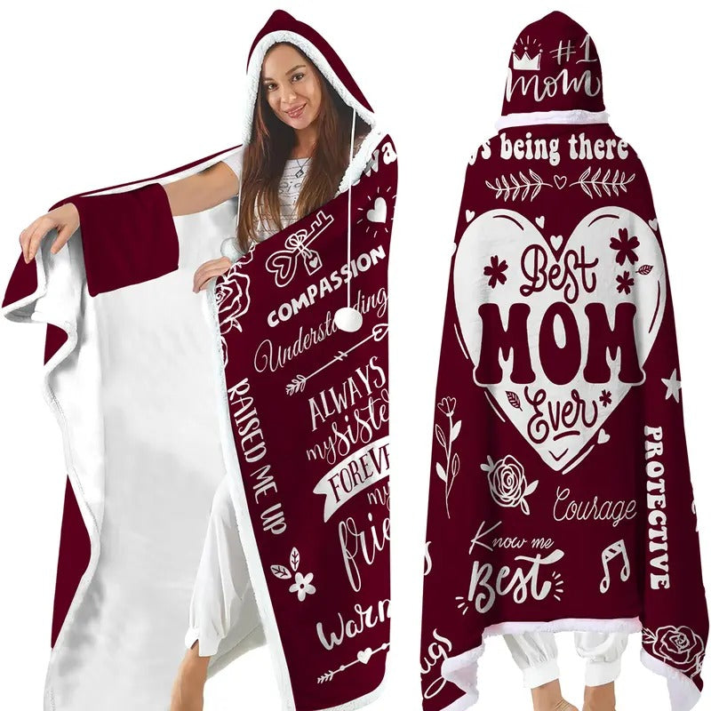 Wearable Blanket Hoodie from Daughter Son, Best Mom Ever Gifts, Christmas Ideas for Mom, Gifts for Mom Birthday