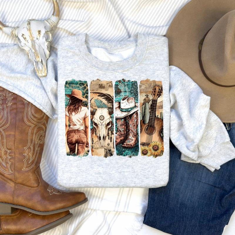 Western Brushstroke DTF Transfers - THIS IS NOT A SHIRT