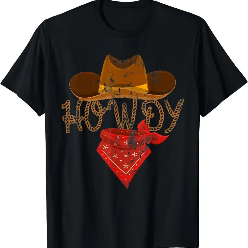Western Cowboy Tees Howdy T-Shirt | Unisex Cotton Tee Gift | Full Size