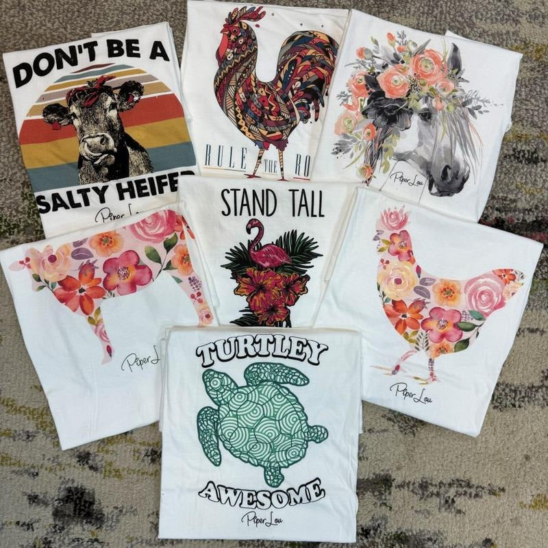 Piper Lou Grab Bags, Proudly Printed In The USA, Tee / Tank / V Neck / Crewneck Grey / White, #sassy #cute #colorprint #blackprint #graphic