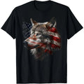 Wolf American Flag USA Patriotic Wolf Lover T-Shirt