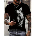 Wolf Creative 3D Print Stylish T-shirt - Soft Slight Stretch Polyester Crew Neck Short Sleeve Top for Men - Machine Washable, Comfortable, and Fashionable for Daily Wear All Season Made in USA
