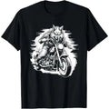 Wolf Motorcycle Animal Wolves - Wildlife Wolf T-Shirt Made in USA