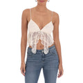 Women Lace Camisole, Sleeveless Tops V-neck Backless See-through Irregular Summer Tops Comfort Light