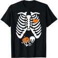 Women Skeleton Pregnancy Announcement Mom Halloween T-Shirt made in usa