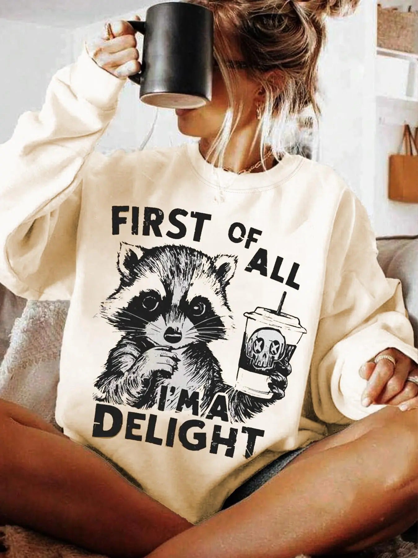 Women's Letter & Animal Print Crew Neck Sweatshirt, Casual Long Sleeve Pullover for Fall & Winter, Women's Clothes for Daily Wear