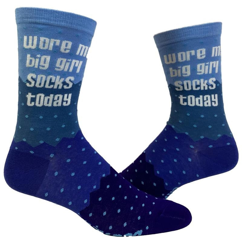 Women's Wore My Big Girl Socks Today Socks Funny Motivational Girl Power Graphic Footwear Funny Graphic Socks Comfortable Fitted Spandex Cotton