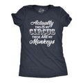 Womens Actually This Is My Circus These Are My Monkeys T Shirt Funny Ring Master Carnival Show Tee for Ladies Funny Womens T Shirts Cute Slimming Top Comfortable Soft Womenswear Funny Sarcastic Top Navy -