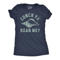 Womens Funny T Shirts Conch Ya Hear Me Sarcastic Beach Graphic Tee for Ladies Funny Womens T Shirts Cute Slimming Top Comfortable Soft Navy -