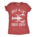 Womens Funny T Shirts Just A Lil Cray Cray Sarcastic Crayfish Graphic Novelty Tee For Ladies Funny Womens T Shirts Cute Slimming Top Comfortable Soft Womenswear Animal Tops for Women Funny Sarcastic Red - Lil