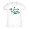 Womens Magically Delicious T Shirt Funny Shamrock Irish Tee Funny Womens T Shirts Cute Slimming Top Comfortable Soft Womenswear Saint Patrick's Day Tops for Women Women's Novelty Tees White -