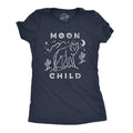 Womens Moon Child T Shirt Funny Desert Wolf Coyote Novelty Graphic Tee Funny Womens T Shirts Cute Slimming Top Comfortable Soft Navy