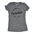 Womens Promoted to Grandma Est 2025, 2024, or 2023 T Shirt Funny New Baby Family Grandmother Tee Funny Womens T Shirts Cute Slimming Dark Grey