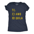 Womens Te amo Tequila T Shirt Funny Taco Tuesday Margarita Graphic Tee Funny Womens T Shirts Cute Slimming Top Comfortable Soft Womenswear Cinco De Mayo Tops for Women Funny Drinking Top Women's Navy