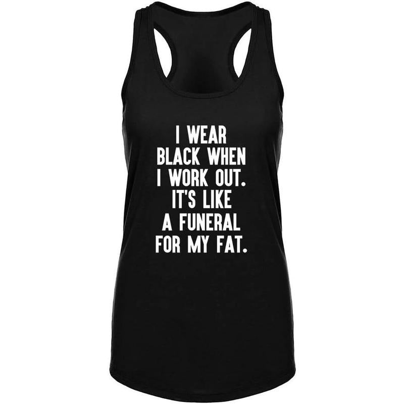 Womens Workout Tank Tops-Novelty Funny Saying Fitness Gym Racerback Sleeveless Shirts for Women Made in USA