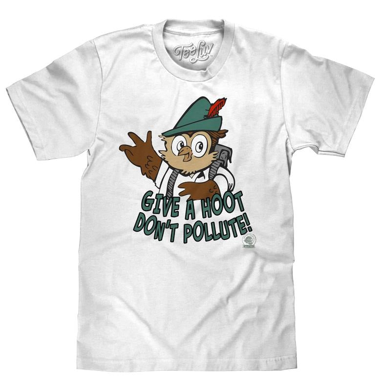 Woodsy Owl Give a Hoot Don't Pollute on Recycled T-Shirt - White