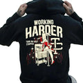 Working Harder Than An Ugly Stripper Hoodie Casual Street Style Fleece Fabric Pullover Sweatshirt for Women for Men, Perfect Gift