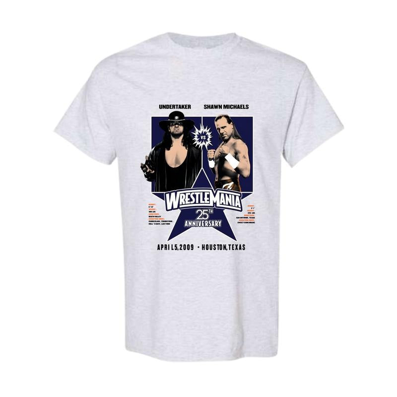 WrestleMania 25 Undertaker vs. Shawn Michaels T-Shirt, Full Color, Full Size