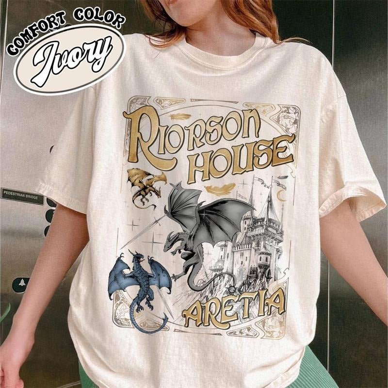 Xaden Riorson House Aretia Bookish T-Shirt, Iron Flame Shirt, Dragon Rider Shirt, Violet Sorrengail, Bookish Gifts,...