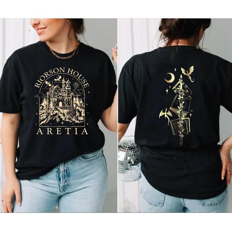 Xaden Riorson House Shirt, Iron Flame Shirt, Dragon Rider 2 Sided Shirt, Violet Sorrengail, Bookish Gifts, Unisex Sweater...