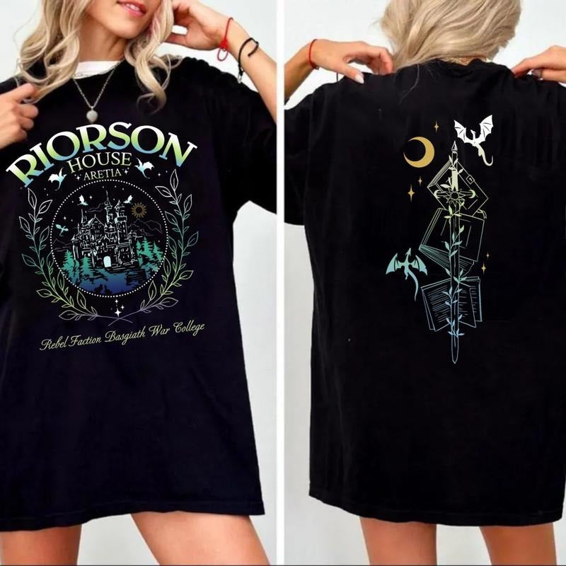 Xaden Riorson House Sweatshirt, Iron Flame Sweatshirt, Dragon Rider 2 Sided Sweatshirt, Violet Sorrengail Shirt, Bookish...