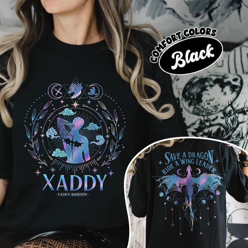 Xaden Riorson Shirt, Trendy Xaddy Shirt, Xaden Fourth Wing Fan Shirt, Onyx Storm Merch, Dragon Rider 2 Sided TShirt...