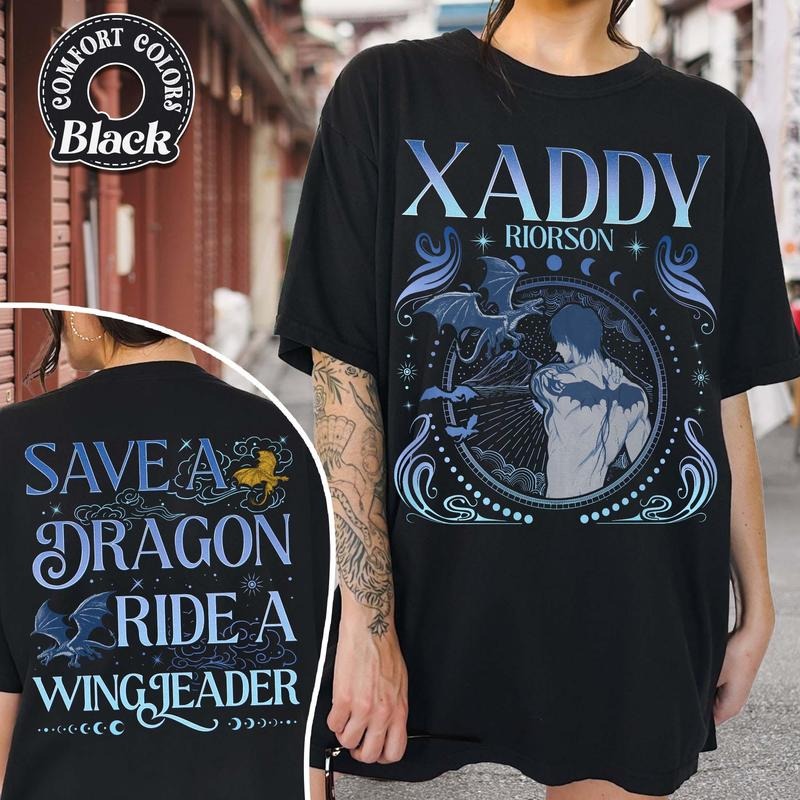 Xaden Riorson Shirt, Trendy Xaddy Shirt, Xaden Fourth Wing Fan Shirt, Onyx Storm Merch, Dragon Rider 2 Sided...
