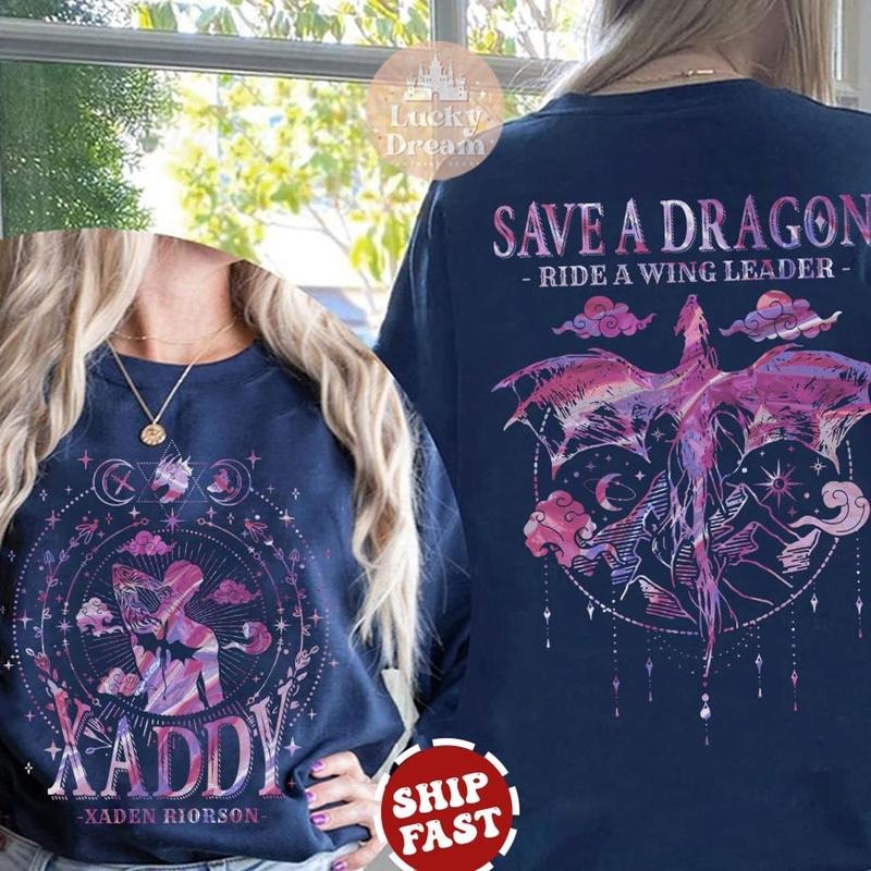 Xaden Riorson, Xaddy Fourth Wing Fan Shirt, Onyx Storm Merch, Dragon Rider 2 Sided TShirt, Fantasy reader, Bookish Shirt...