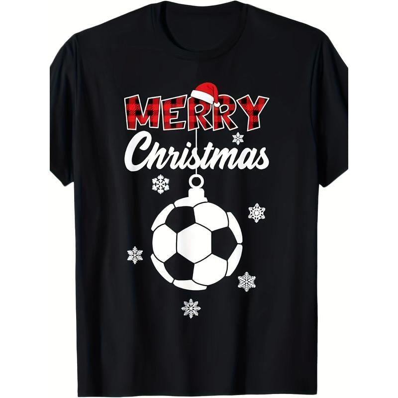 Xmas Soccer Merry Christmas T-Shirt made in usa