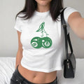 Y2k Baby Tee St Patrick's Day Baby Tee Downtown Girl Baby Tee For Women Eight Ball Cherries Lucky Girl Syndrome Coquette Clothing Irish Crop